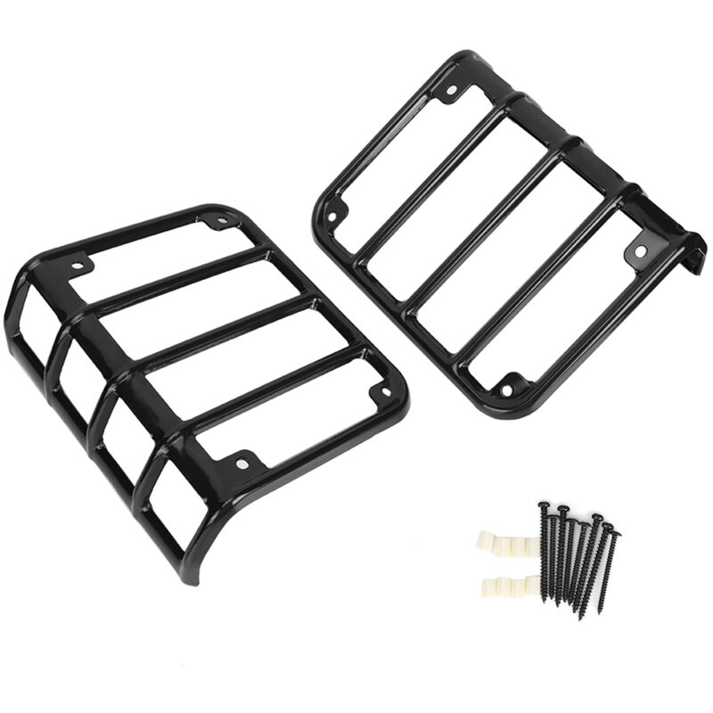 foto del prodotto coppia di protezioni per fanali posteriori, adatte per jeep wrangler jk 2007 2017, nere. ej.life