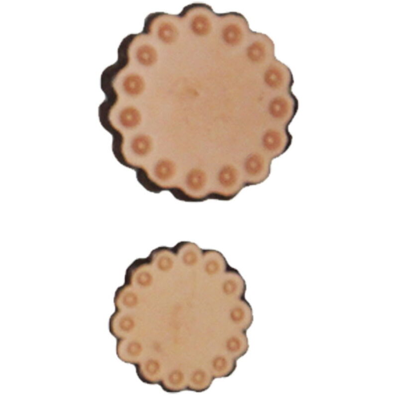 foto del prodotto coppia di rosette in cuoio lavorato per selle western s, marrone scuro oliato
