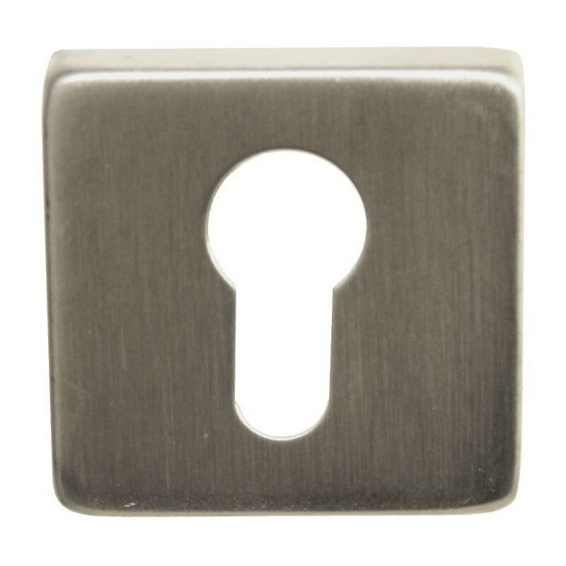 foto del prodotto coppia di rosette quadrate foro per cilindro acciaio inox 304 