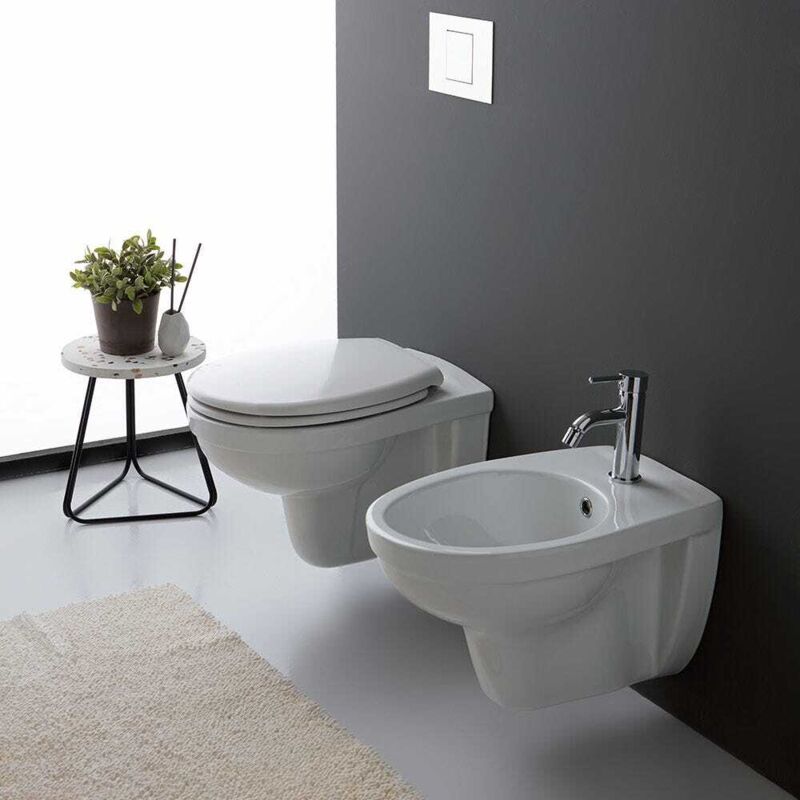 foto del prodotto coppia di sanitari in ceramica per installazione sospesa cipro