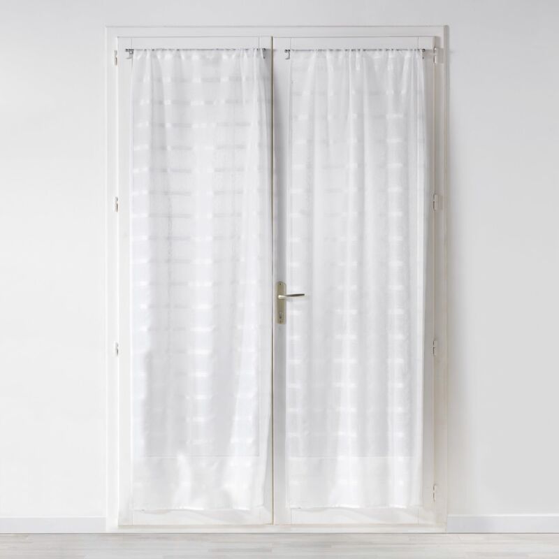 foto del prodotto coppia di tende dritte con passanti, 2 pezzi, 70 x 200 cm, in voile, sabbia bianca candida douceur d int rieur
