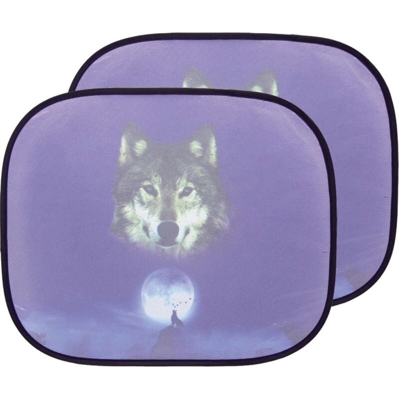 foto del prodotto coppia di tendine laterali stick it elettrostatiche lupo auto bambino oscuramento vetri 44x36 cm