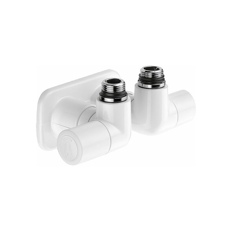 foto del prodotto coppia di valvole a doppia squadra per termoarredi versione sinistra colore bianco high style caleffi 400411 1 2