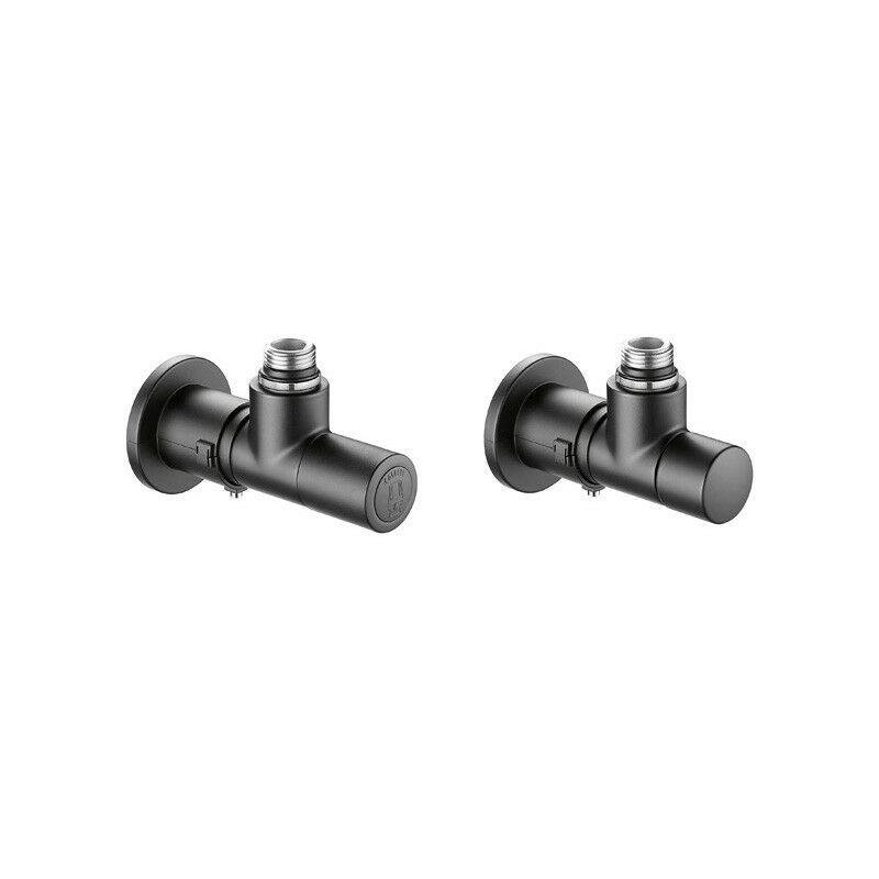 foto del prodotto coppia di valvole e detentore high style nero opaco caleffi 400103 nero opaco
