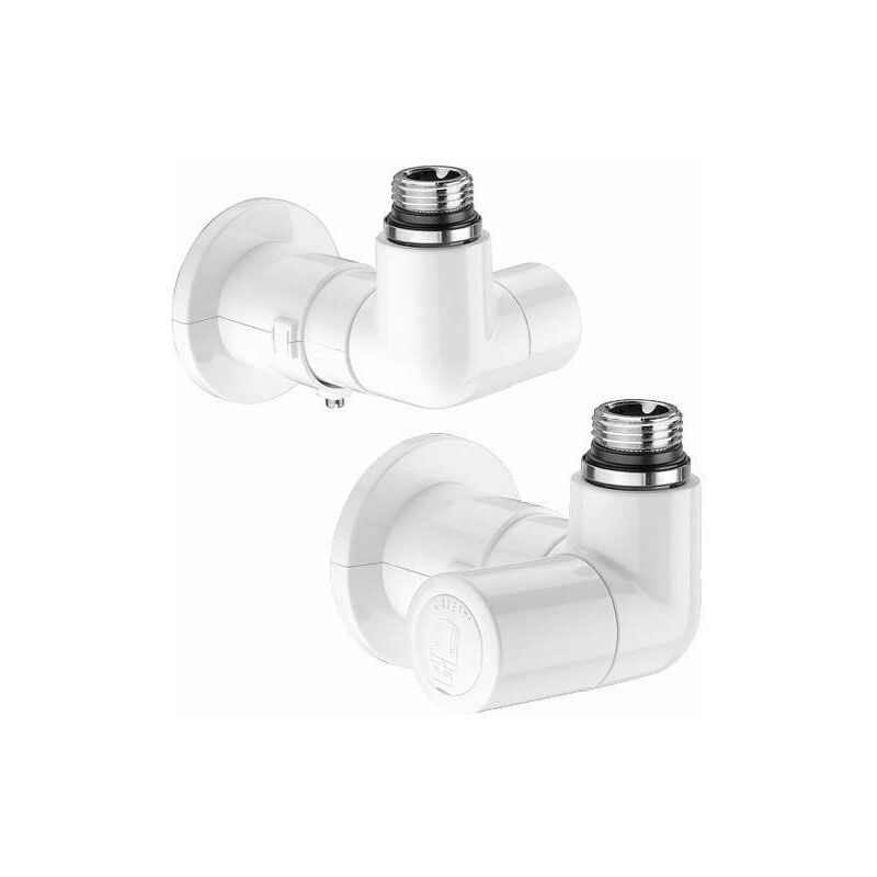foto del prodotto coppia di valvole per termoarredi high style caleffi 4003 4004 destra bianco