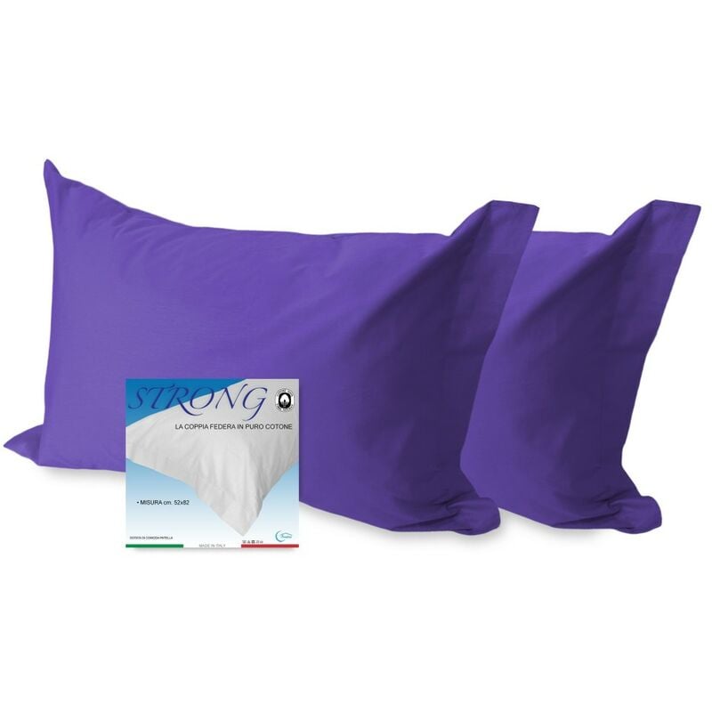 foto del prodotto coppia federa per guanciale strong tinta unita viola cm. 52x82