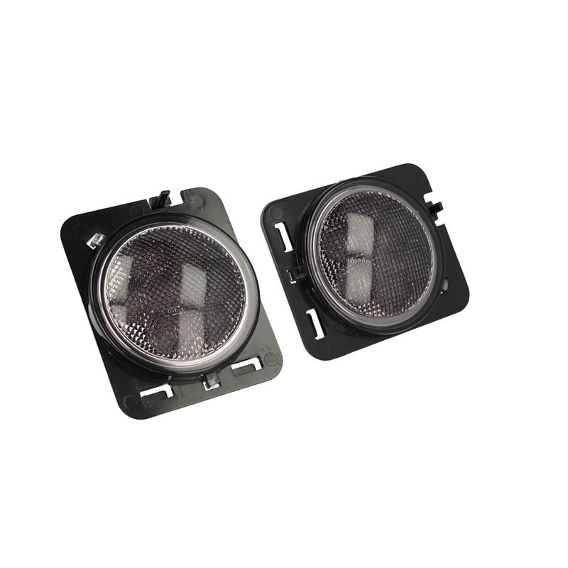 foto del prodotto coppia frecce led laterale parafanghi fume per jeep wrangler jk 2007 2017 arancione 12v 3w