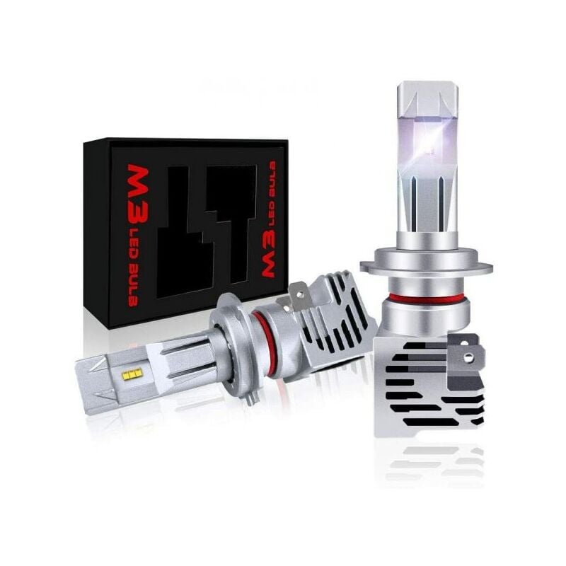 foto del prodotto coppia lampade a led per auto moto h7 6500k 55w luce bianca art.11907