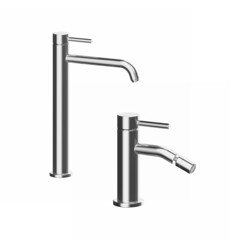 foto del prodotto coppia miscelatori lavabo alto slim bidet senza scarico cromato bette