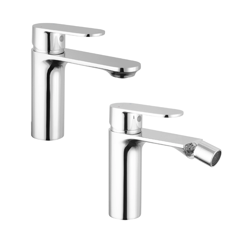 foto del prodotto coppia miscelatori lavabo bidet senza scarico cromato kerry