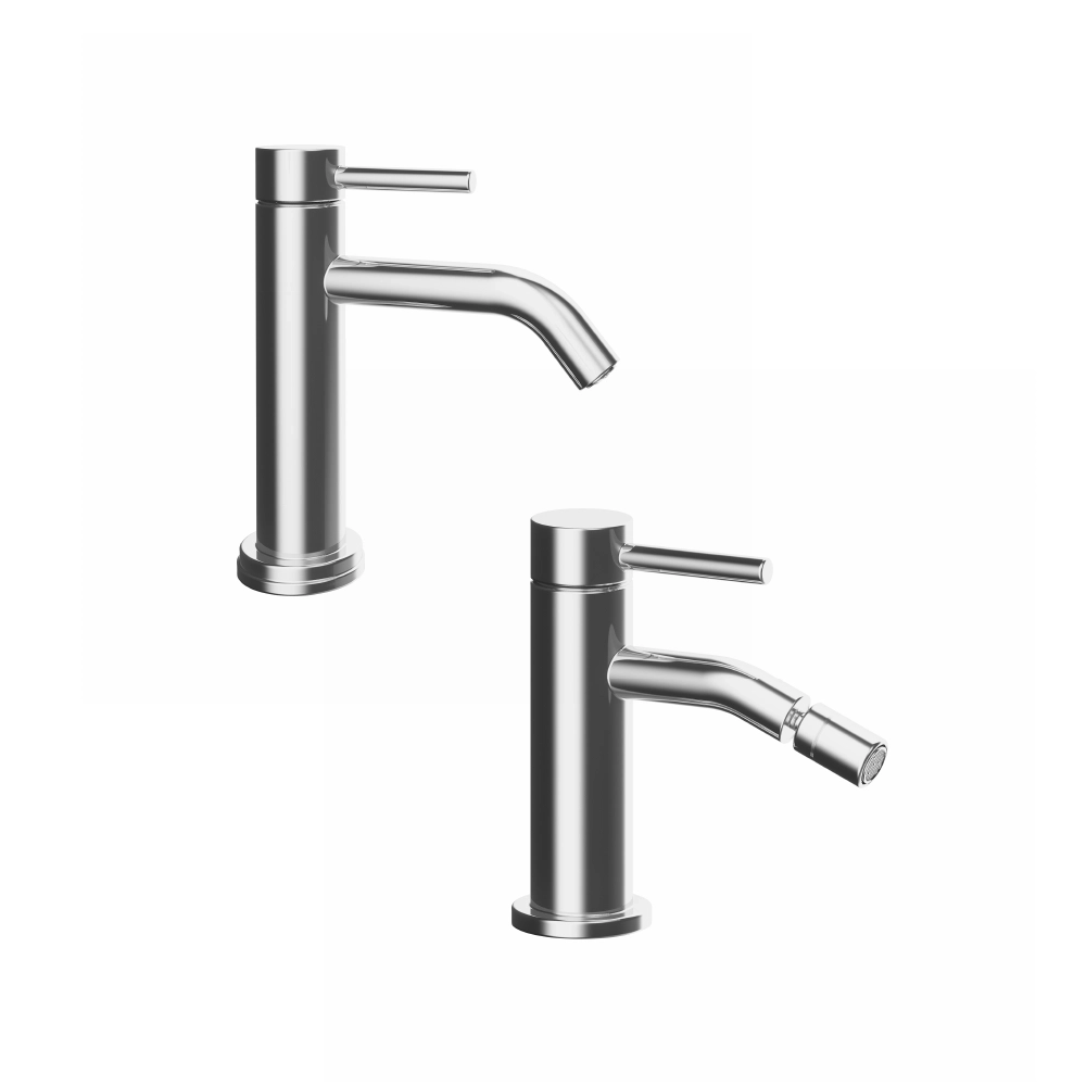 foto del prodotto coppia miscelatori lavabo bidet senza scarico slim cromato bette