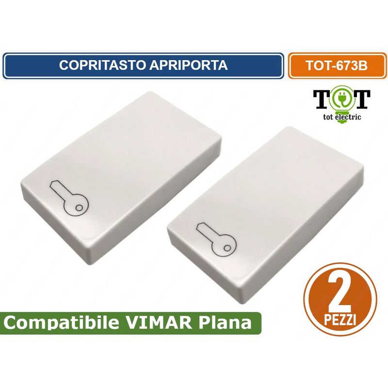 foto del prodotto coppia modulo copritasto apertura porta bianco compatibile vimar serie plana