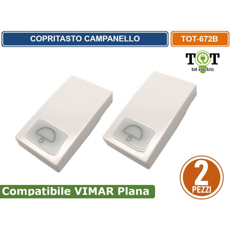 foto del prodotto coppia modulo copritasto campanello bianco compatibile vimar serie plana