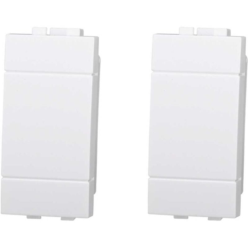foto del prodotto coppia modulo falso polo copritasto 1p bianco compatibile bticino serie living ettroit