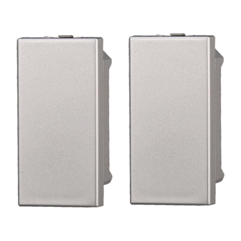 foto del prodotto coppia modulo falso polo copritasto 1p silver compatibile bticino serie axolute ettroit