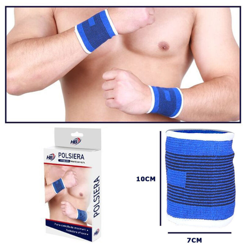 foto del prodotto coppia polsini elastici per polso fitness sport anallergico protezione blu trade shop traesio