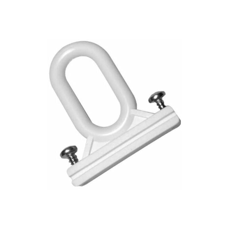 foto del prodotto coppia ricambi ganci occhielli per tenda da sole a caduta in pvc completo di viti colore bianco tendaggimania