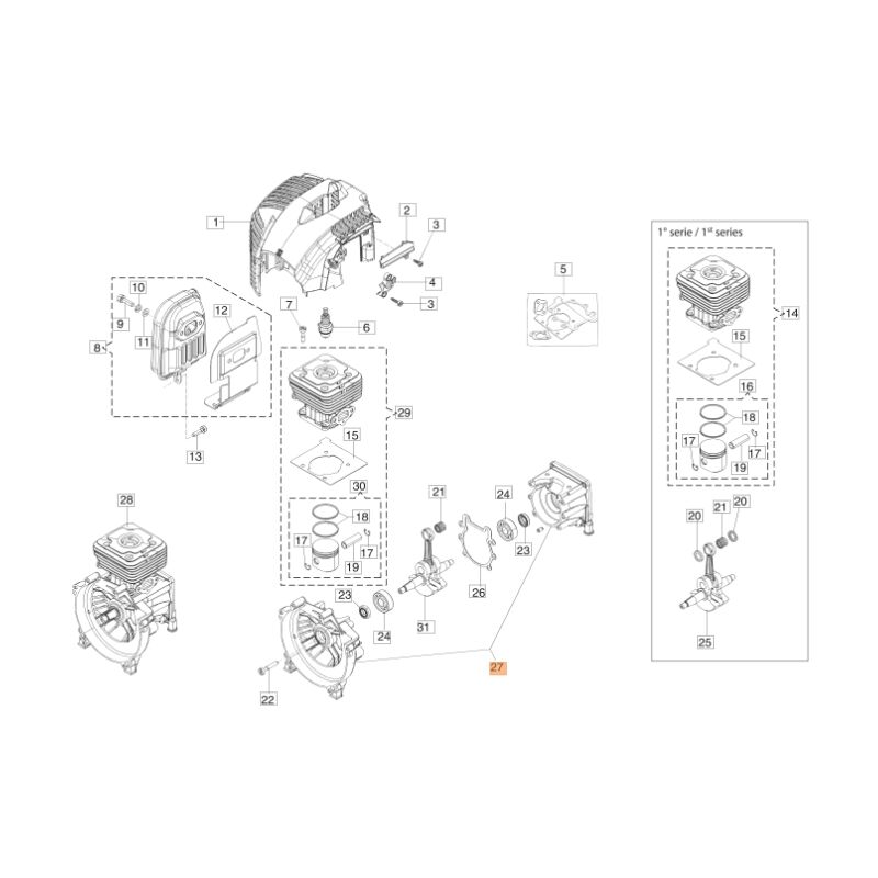 foto del prodotto coppia semicarter decespugliatore modelli bc350t originale emak 61350346
