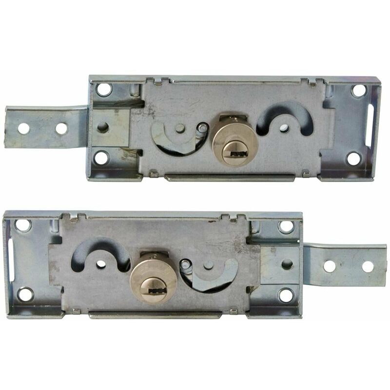 foto del prodotto coppia serrature laterali per serranda 1 mandata sx dx con 3 chiavi s711
