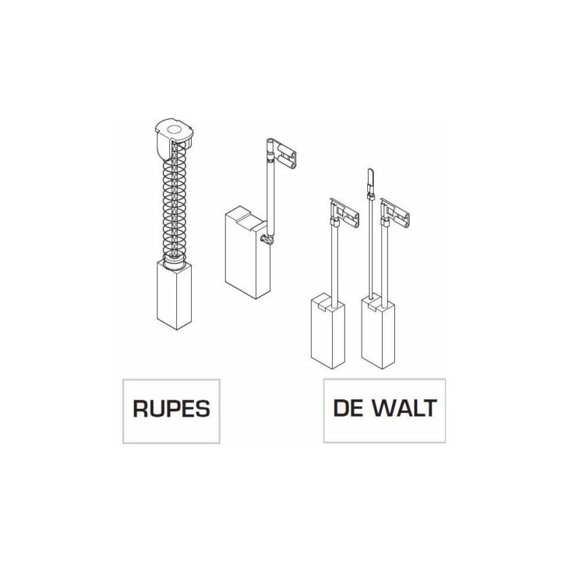 foto del prodotto coppia spazzole spazzola a carboncino ricambio per utensili rupes dewalt 13693v 6x12,5x24 pz.2 13693 