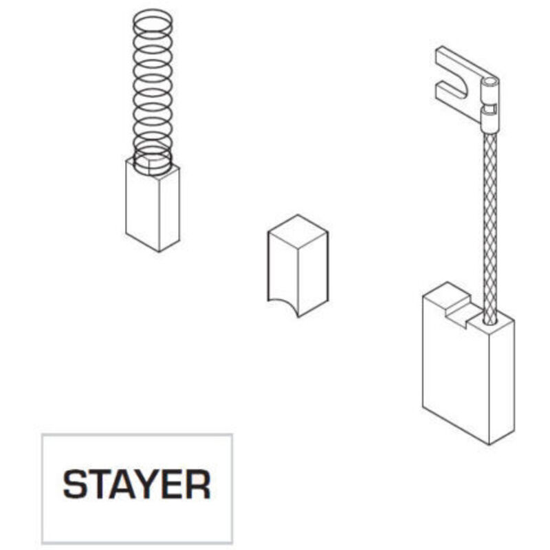 foto del prodotto coppia spazzole spazzola a carboncino ricambio per utensili stayer 13718v 6x6x13 pz.2 13718 