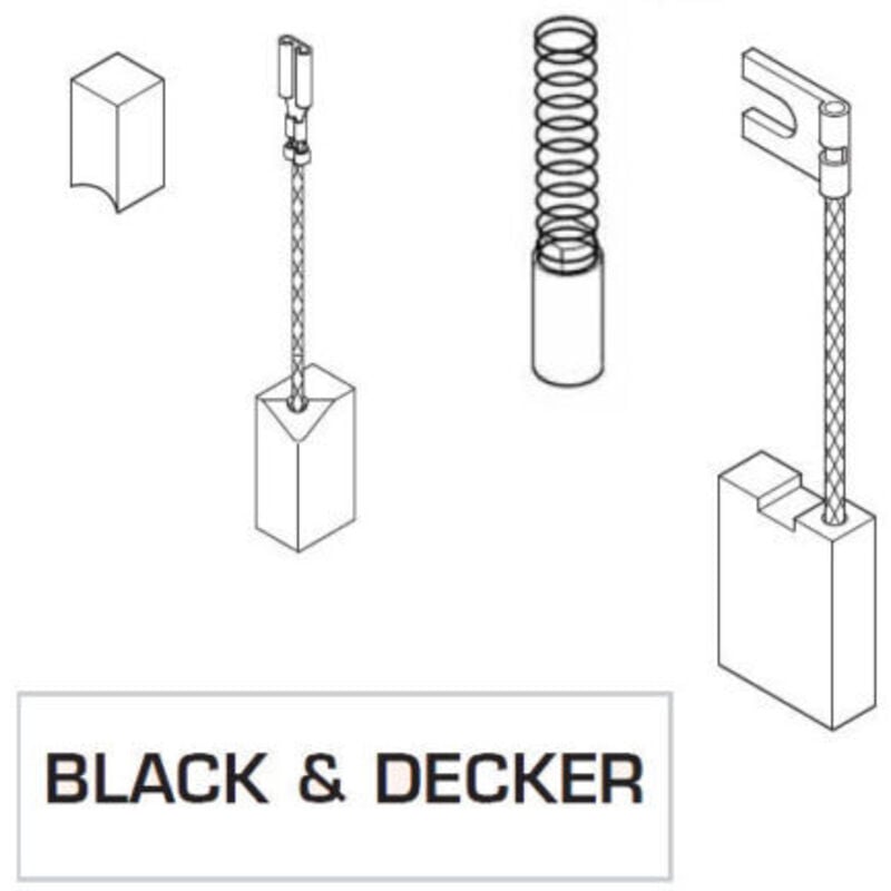 foto del prodotto coppia spazzole spazzola carboncino ricambi utensili black decker b d 13696v 6x8x15 pz.2 13696 