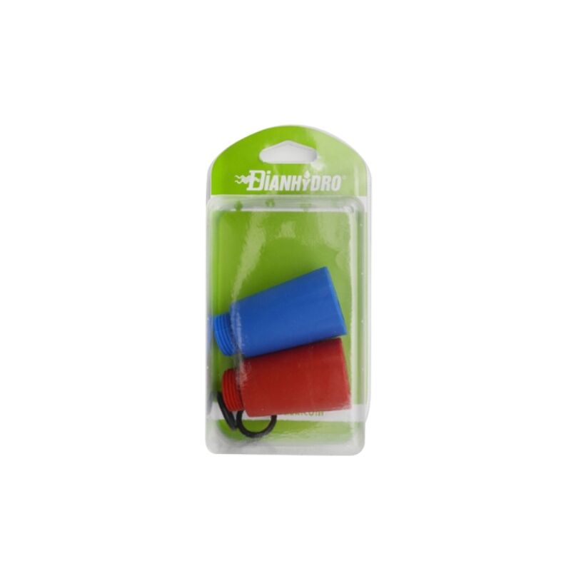 foto del prodotto coppia tappo prova impianti blu rosso blister 1 2 faidf