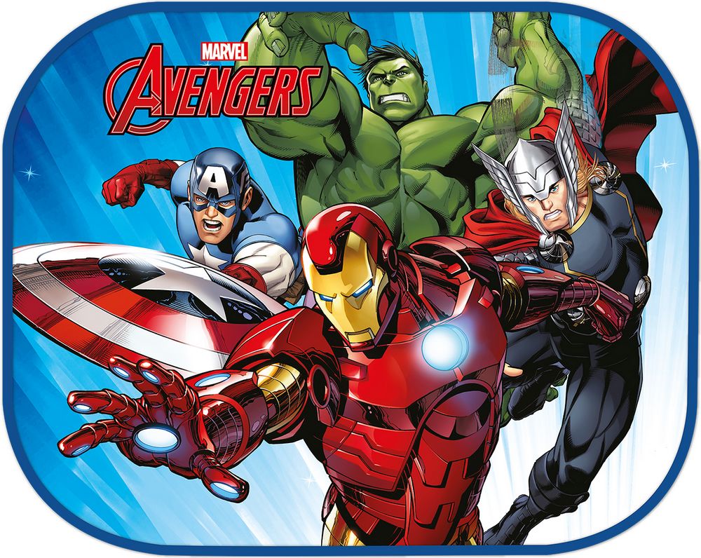 foto del prodotto coppia tendine laterali auto marvel avengers 44x35cm parasole