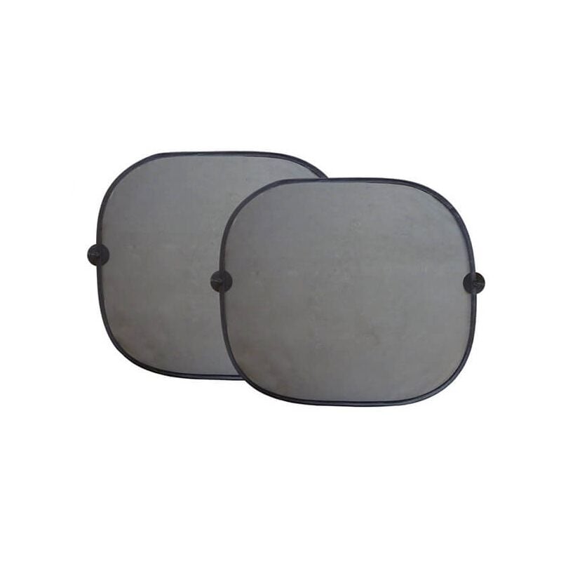 foto del prodotto coppia tendine parasole auto a molla, di colore nero, con ventose misura 38x43cm
