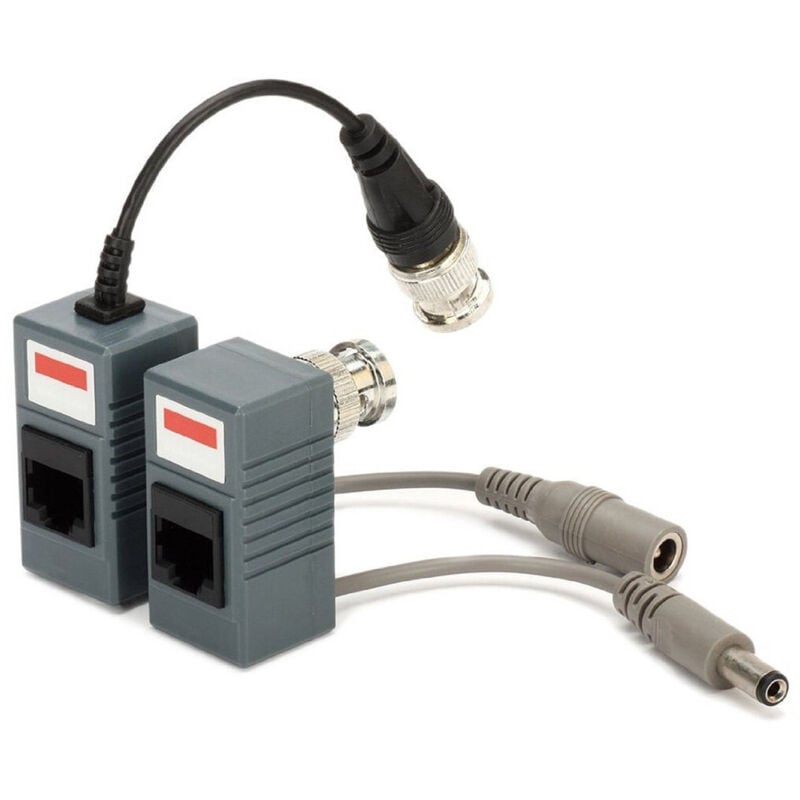 foto del prodotto coppia trasmettitori video audio balun alimentazione porta lan rj45 cavo cat 5 - - trade shop traesio