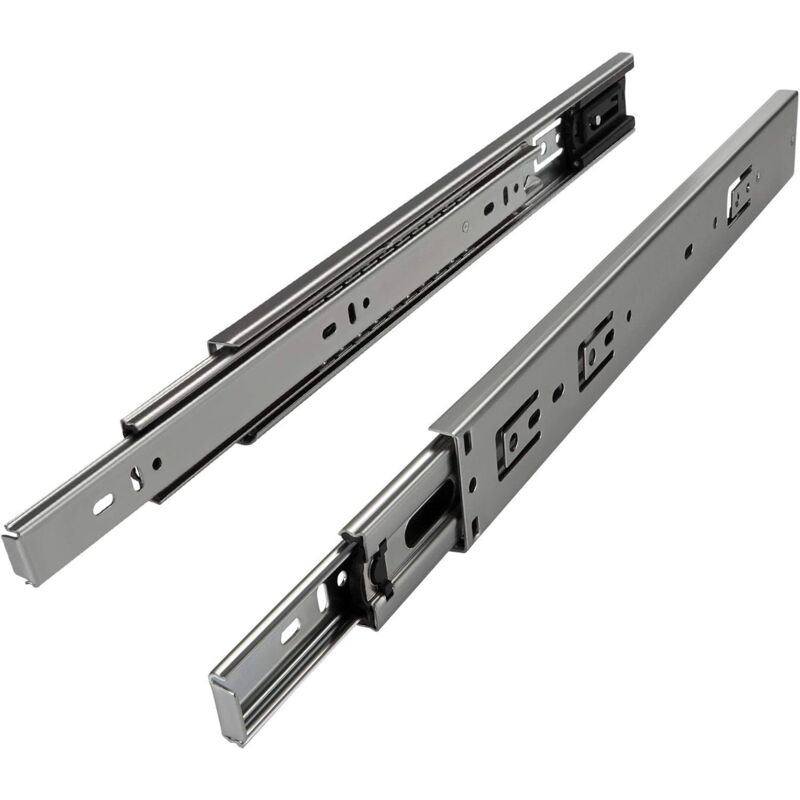 foto del prodotto coppie di guide a estrazione totale kv2 35 h45 l750 se con ritorno automatico lunghezza 600 mm altezza 45 mm guida per cassetti portata