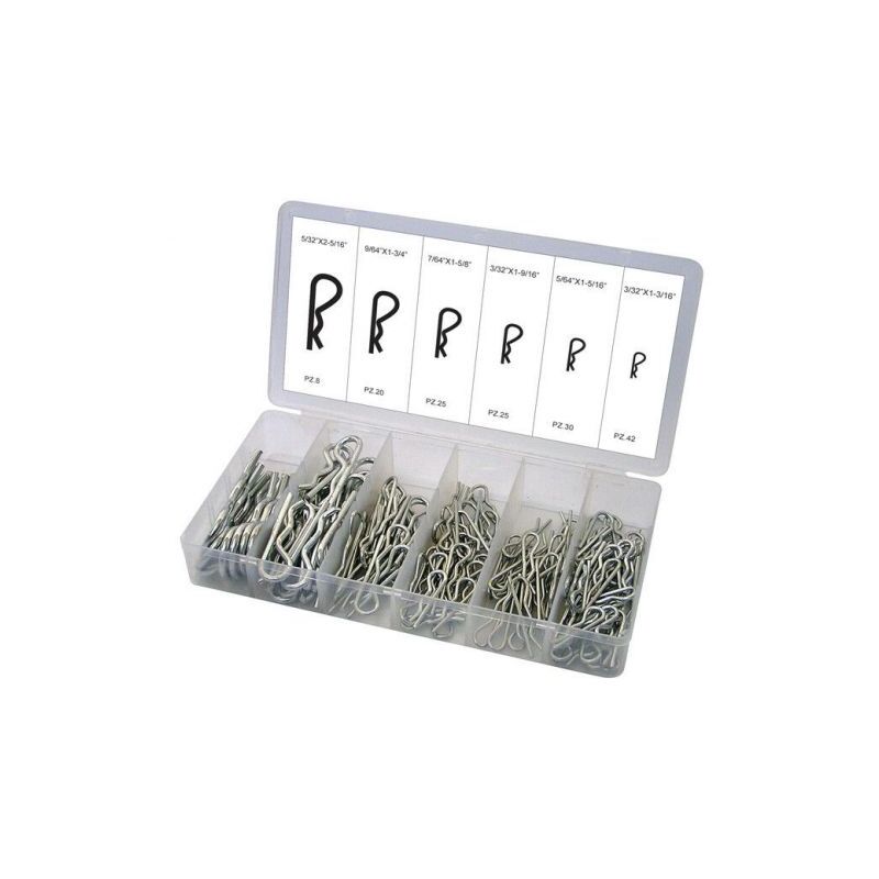 foto del prodotto coppiglie spine a molla di sicurezza assortimento 150 pz 24731 