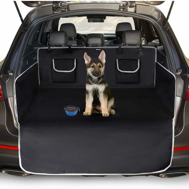 foto del prodotto copri bagagliaio auto universale per cani, 2 grandi tasche, impermeabile e antiscivolo, copri bagagliaio 185 x 105 cm per la maggior parte delle