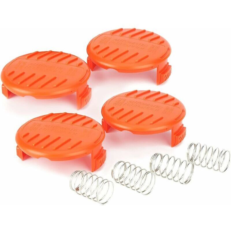 foto del prodotto copri bobina di ricambio per accessori per decespugliatore, compatibile con decespugliatore black decker, confezione da 4 4 copri bobina 4 molle 