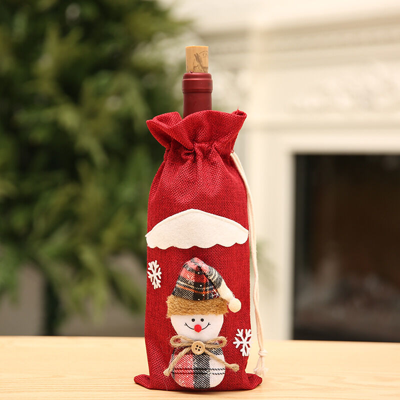 foto del prodotto copri bottiglia di vino di natale, copri bottiglia di vino, regalo, decorazione per la casa per cucina, viaggio, festa, cena in famiglia, compleanno,