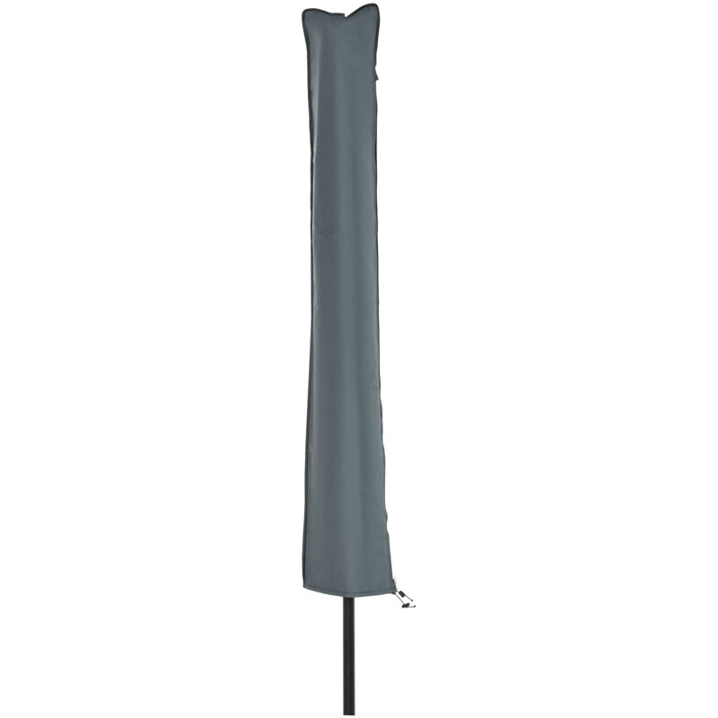 foto del prodotto copri ombrellone impermeabile con cerniera e laccio grigio outsunny