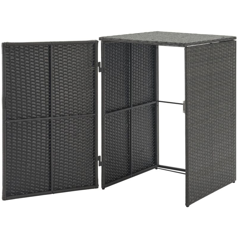 foto del prodotto copri pattumiera widnau per 1 contenitore con rivestimento in polyrattan 109 x 70 x 78 cm