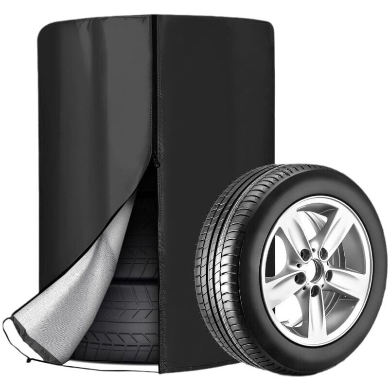 foto del prodotto copri pneumatici per auto 73 x 110 cm , impermeabile e antipolvere, per pneumatici 4 stagioni, oxford 210d, nero