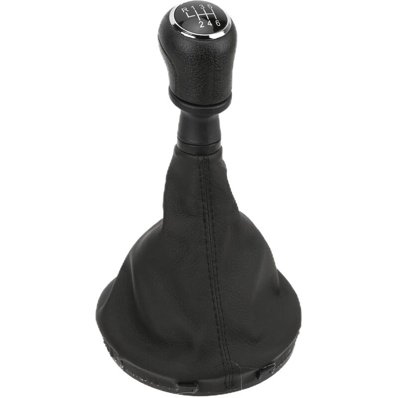 foto del prodotto copri pomello del cambio tbest, copri pomello del cambio per auto in pelle pu nera di ricambio per transporter multivan t5 t6 2003 2011 6 velocit 