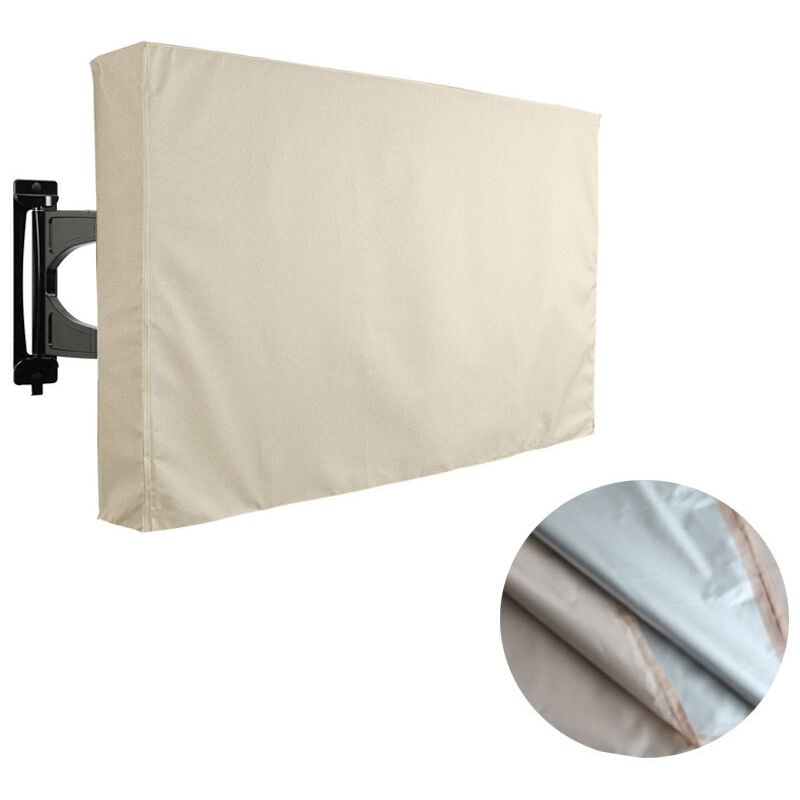 foto del prodotto copri tv in tessuto oxford beige