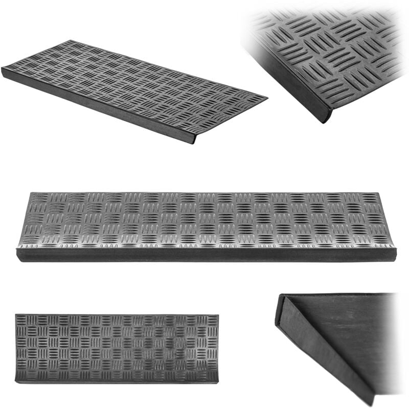 foto del prodotto copri zerbino per scale in gomma scavata con bordo da 75 cm, esterno