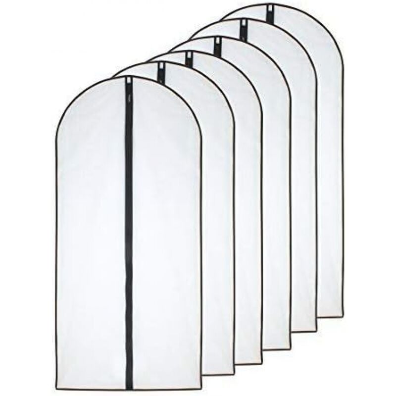 foto del prodotto copriabiti, antipolvere, impermeabili, antiacaro, antiumidit , trasparenti, con cerniera, per camicie, abiti cappotti, 6 pezzi, 60x137 cm