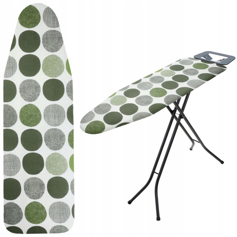 foto del prodotto copriasse da stiro kadax, con coulisse, per una stiratura pi veloce, universale, in 2 misure, cotone, cerchio verde, 120 x 40 cm