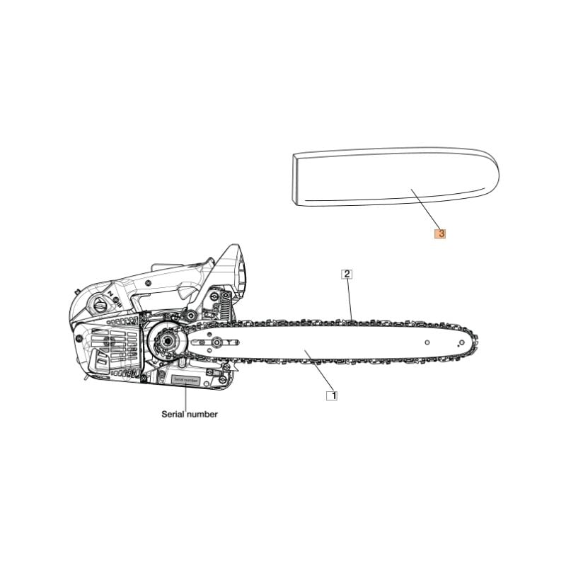 foto del prodotto copribarra originale oleomac per motosega gs 180 e - gst 360 3063053r