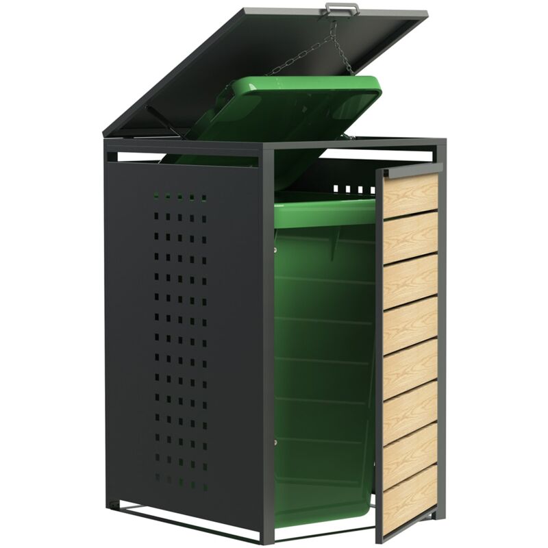 foto del prodotto copribidone gardiun liam 68x80x116 cm acciaio zincato copribidone modulare apertura superiore