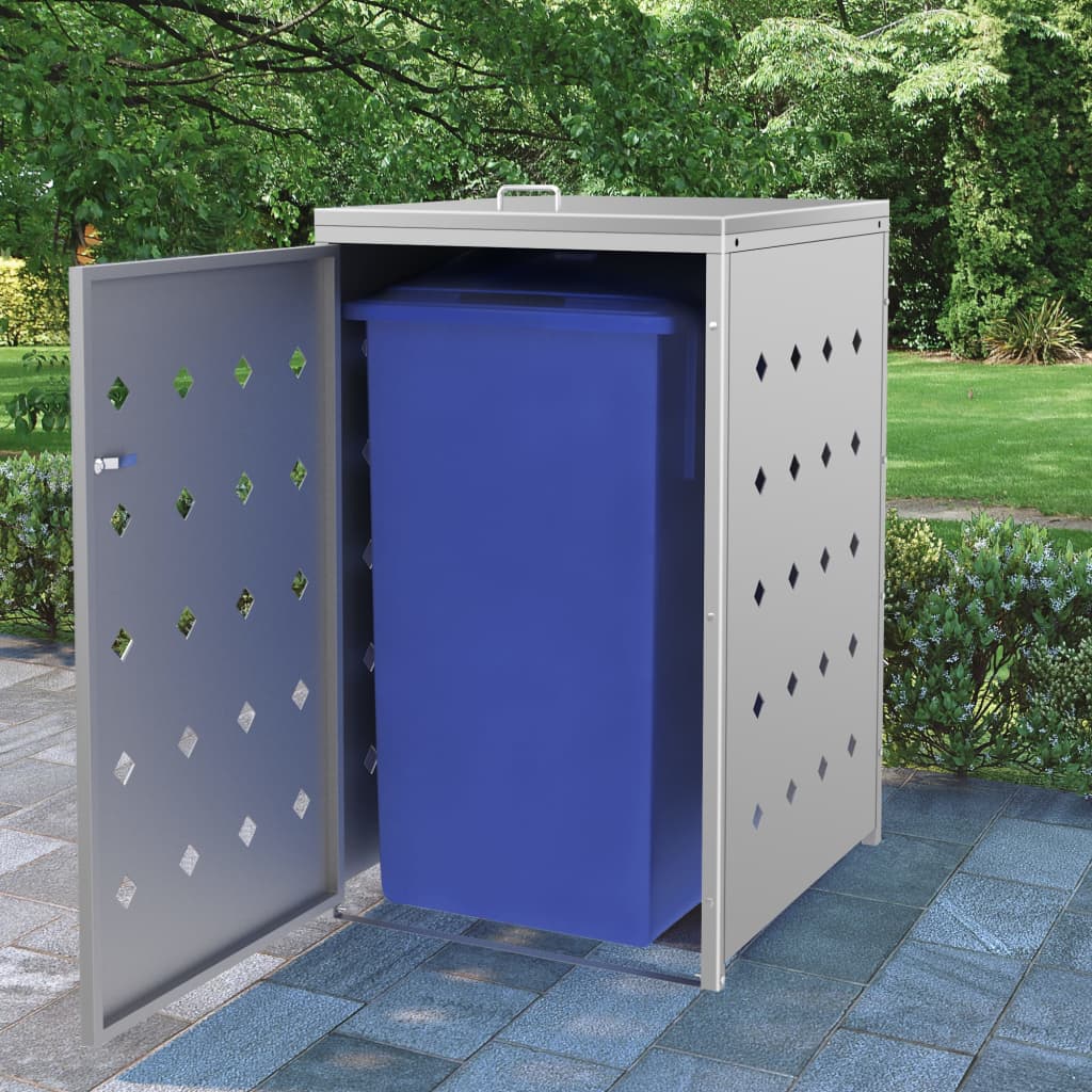 foto del prodotto copribidone per spazzatura singolo 240 l in acciaio inox cod mxl 51535