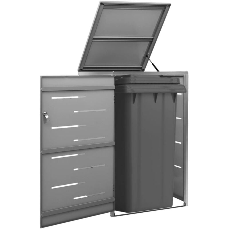 foto del prodotto copribidone per spazzatura singolo 69x77,5x112,5cm acciaio inox - vidaxl