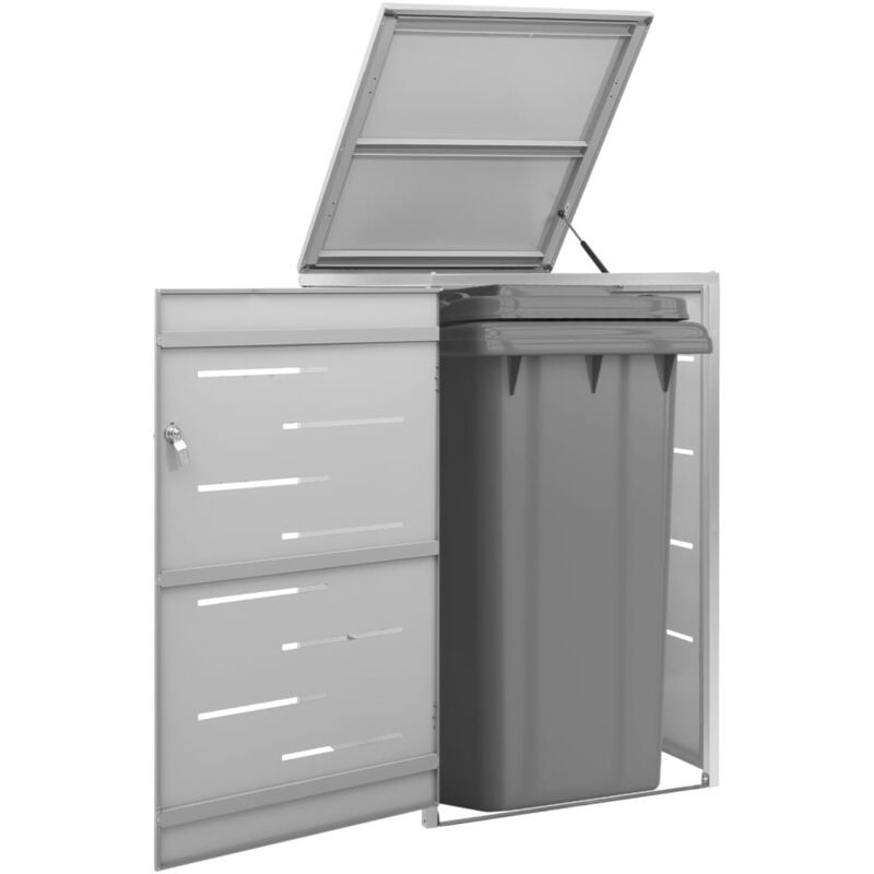 foto del prodotto copribidone per spazzatura singolo 69x77,5x112,5cm acciaio inox vidaxl