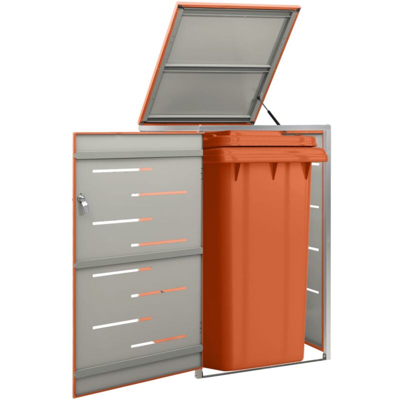 foto del prodotto copribidone per spazzatura singolo 69x77,5x115 cm acciaio inox