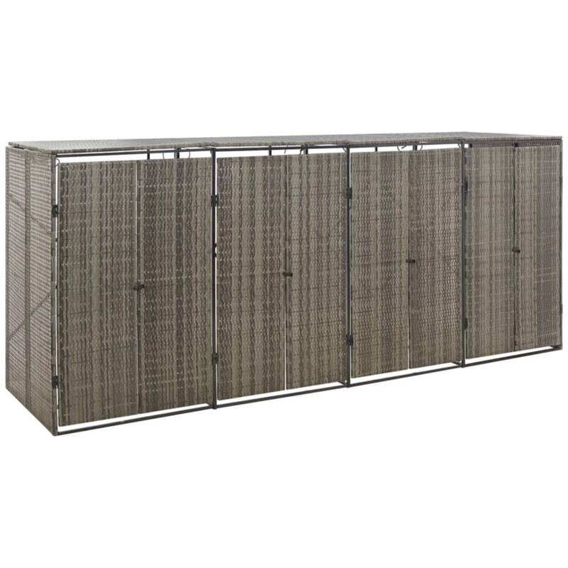 foto del prodotto copribidone quadruplo grigio 274x80x117 cm in polyrattan